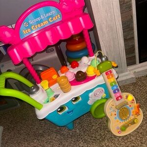 Leap Frog Scoop & Learn Ice Cream Cart and Guitar Toy Bundle